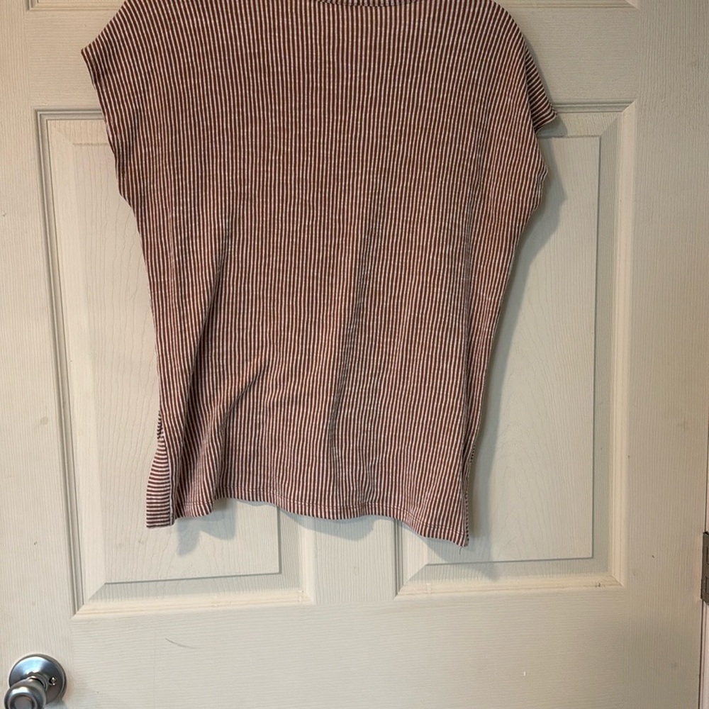 Pink Clover‎ Brown and White Striped Top women’s medium